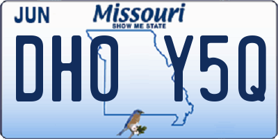 MO license plate DH0Y5Q