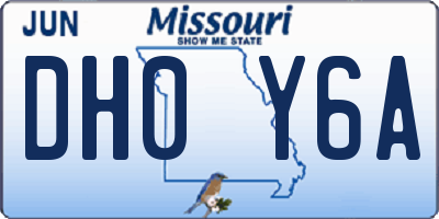 MO license plate DH0Y6A