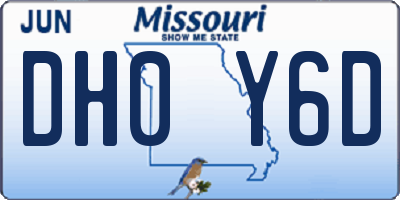 MO license plate DH0Y6D