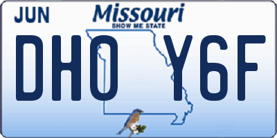 MO license plate DH0Y6F