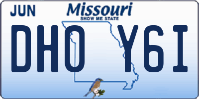 MO license plate DH0Y6I