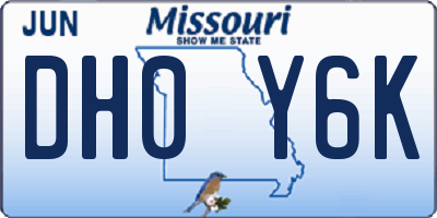 MO license plate DH0Y6K