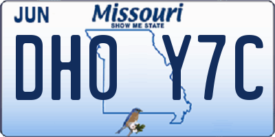 MO license plate DH0Y7C