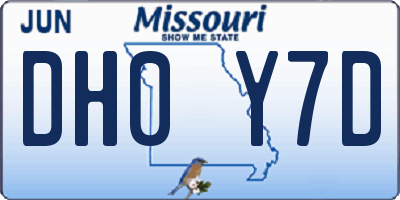MO license plate DH0Y7D