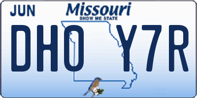 MO license plate DH0Y7R