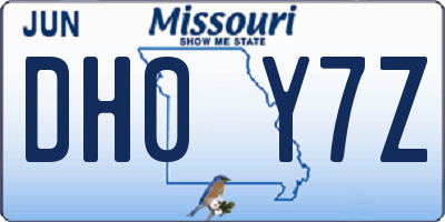 MO license plate DH0Y7Z