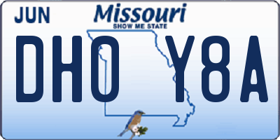 MO license plate DH0Y8A