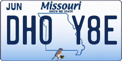 MO license plate DH0Y8E