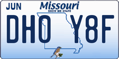 MO license plate DH0Y8F