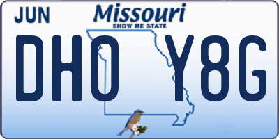 MO license plate DH0Y8G