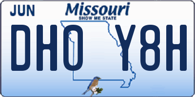 MO license plate DH0Y8H