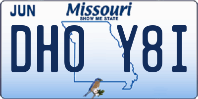 MO license plate DH0Y8I
