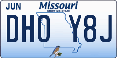 MO license plate DH0Y8J