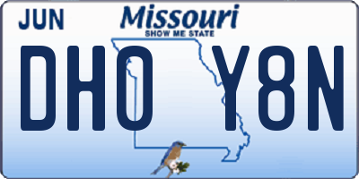 MO license plate DH0Y8N