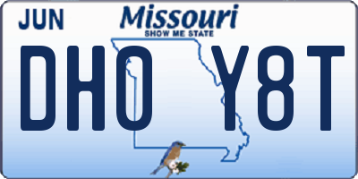 MO license plate DH0Y8T