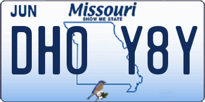 MO license plate DH0Y8Y