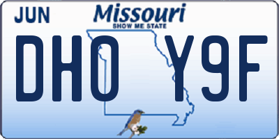 MO license plate DH0Y9F