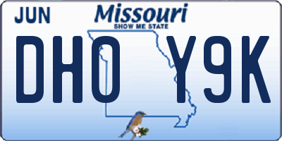 MO license plate DH0Y9K