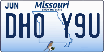 MO license plate DH0Y9U
