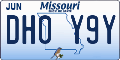MO license plate DH0Y9Y