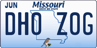 MO license plate DH0Z0G