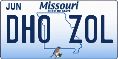 MO license plate DH0Z0L