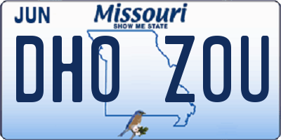 MO license plate DH0Z0U