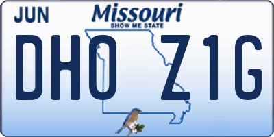 MO license plate DH0Z1G