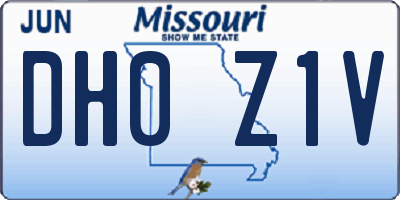 MO license plate DH0Z1V