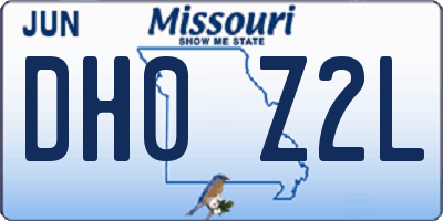 MO license plate DH0Z2L
