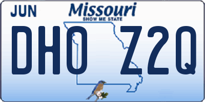 MO license plate DH0Z2Q
