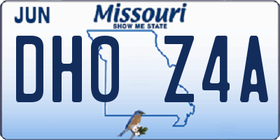 MO license plate DH0Z4A