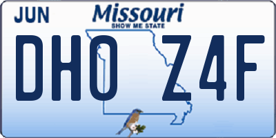 MO license plate DH0Z4F