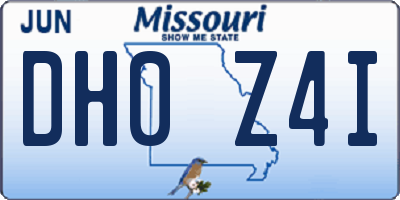 MO license plate DH0Z4I