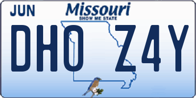 MO license plate DH0Z4Y