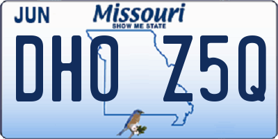 MO license plate DH0Z5Q