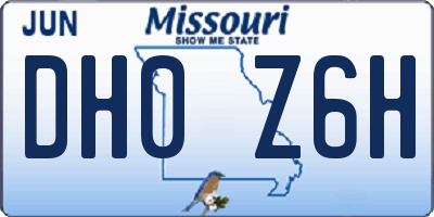 MO license plate DH0Z6H