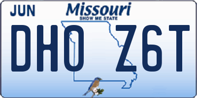 MO license plate DH0Z6T