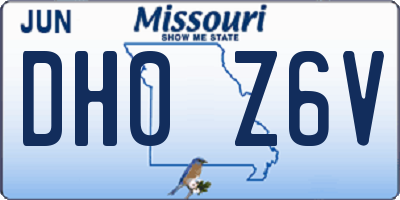 MO license plate DH0Z6V