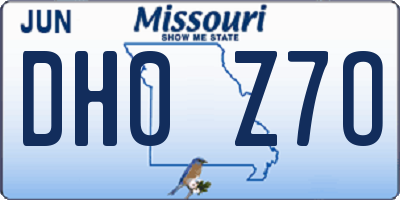MO license plate DH0Z7O