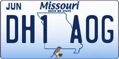 MO license plate DH1A0G