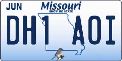 MO license plate DH1A0I