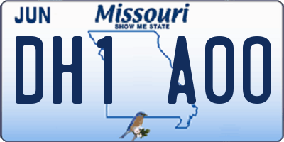 MO license plate DH1A0O