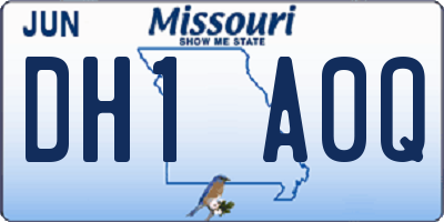 MO license plate DH1A0Q