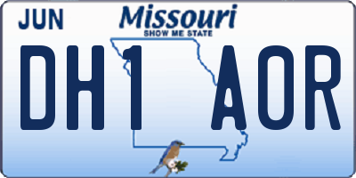 MO license plate DH1A0R