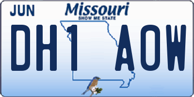 MO license plate DH1A0W