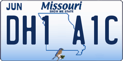 MO license plate DH1A1C