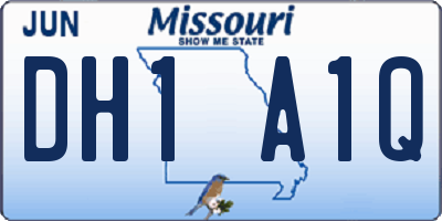 MO license plate DH1A1Q
