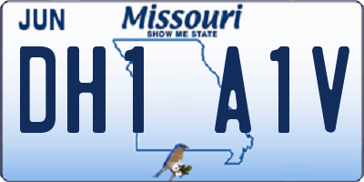 MO license plate DH1A1V