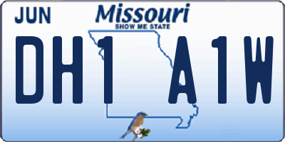 MO license plate DH1A1W